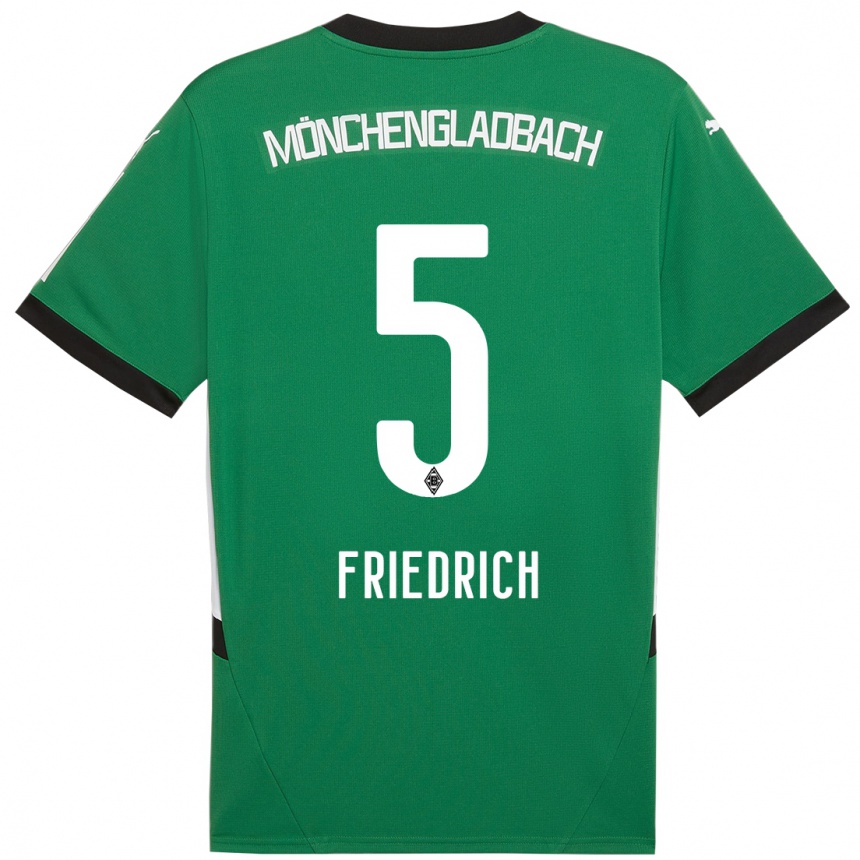 Niño Fútbol Camiseta Marvin Friedrich #5 Verde Blanco 2ª Equipación 2024/25 Argentina