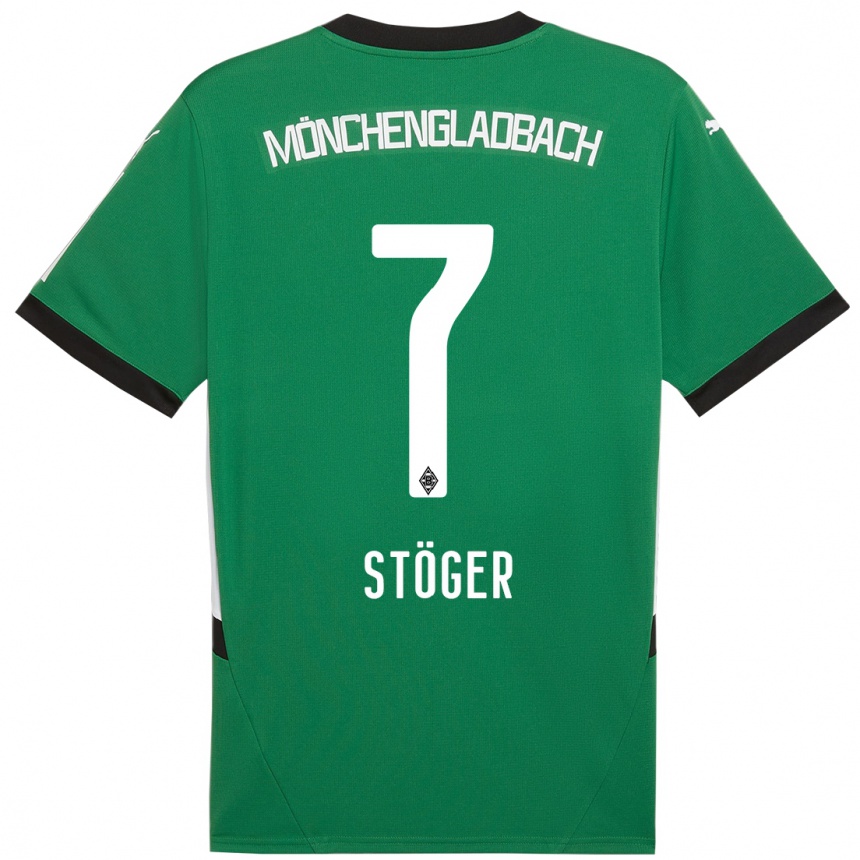 Niño Fútbol Camiseta Kevin Stöger #7 Verde Blanco 2ª Equipación 2024/25 Argentina