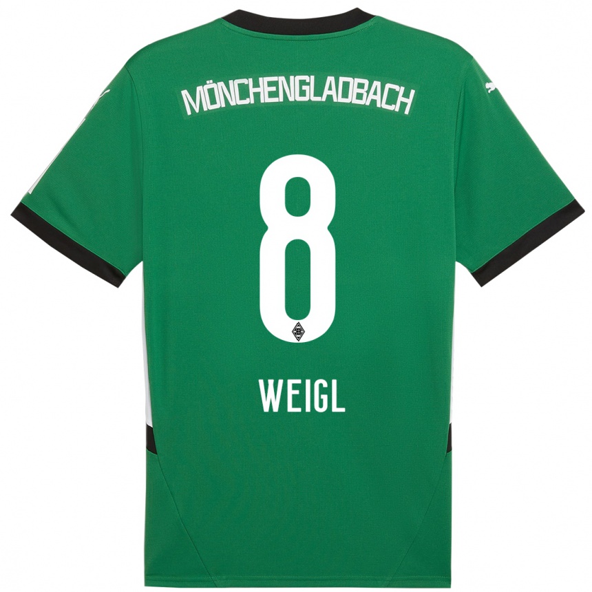 Niño Fútbol Camiseta Julian Weigl #8 Verde Blanco 2ª Equipación 2024/25 Argentina