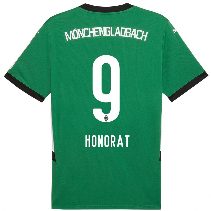 Niño Fútbol Camiseta Franck Honorat #9 Verde Blanco 2ª Equipación 2024/25 Argentina