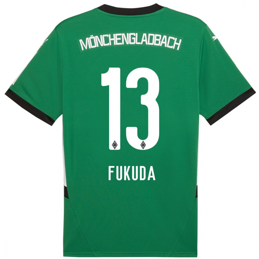 Niño Fútbol Camiseta Shio Fukuda #13 Verde Blanco 2ª Equipación 2024/25 Argentina