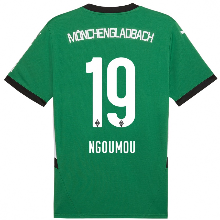 Niño Fútbol Camiseta Nathan Ngoumou #19 Verde Blanco 2ª Equipación 2024/25 Argentina