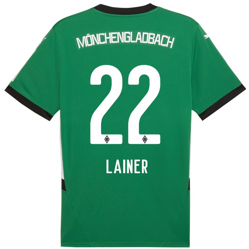 Niño Fútbol Camiseta Stefan Lainer #22 Verde Blanco 2ª Equipación 2024/25 Argentina