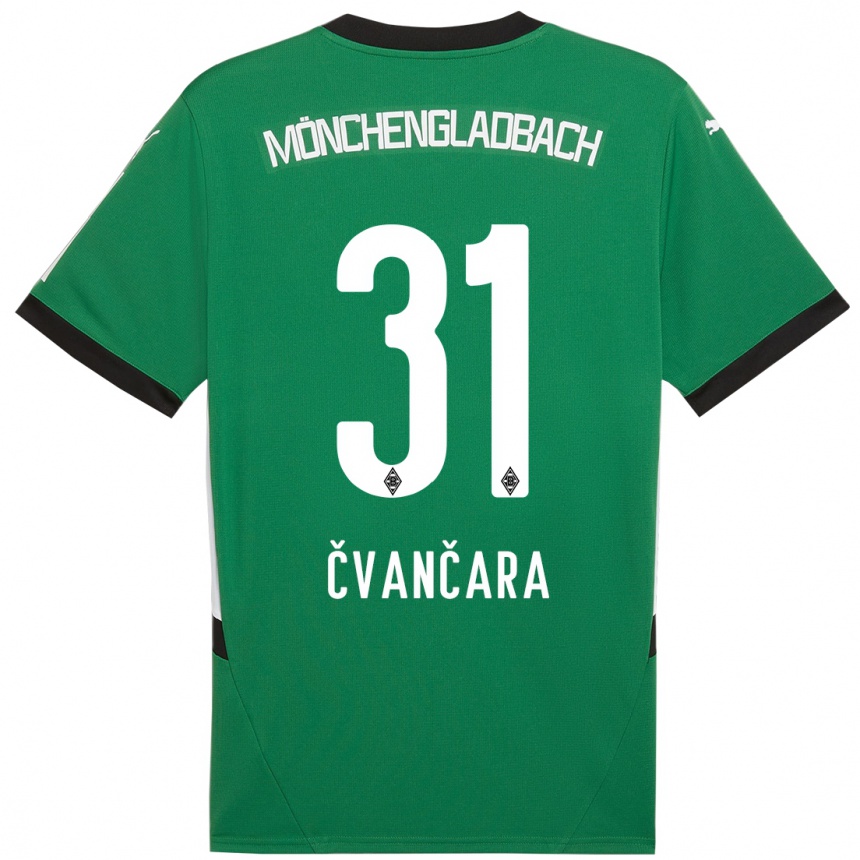 Niño Fútbol Camiseta Tomas Cvancara #31 Verde Blanco 2ª Equipación 2024/25 Argentina