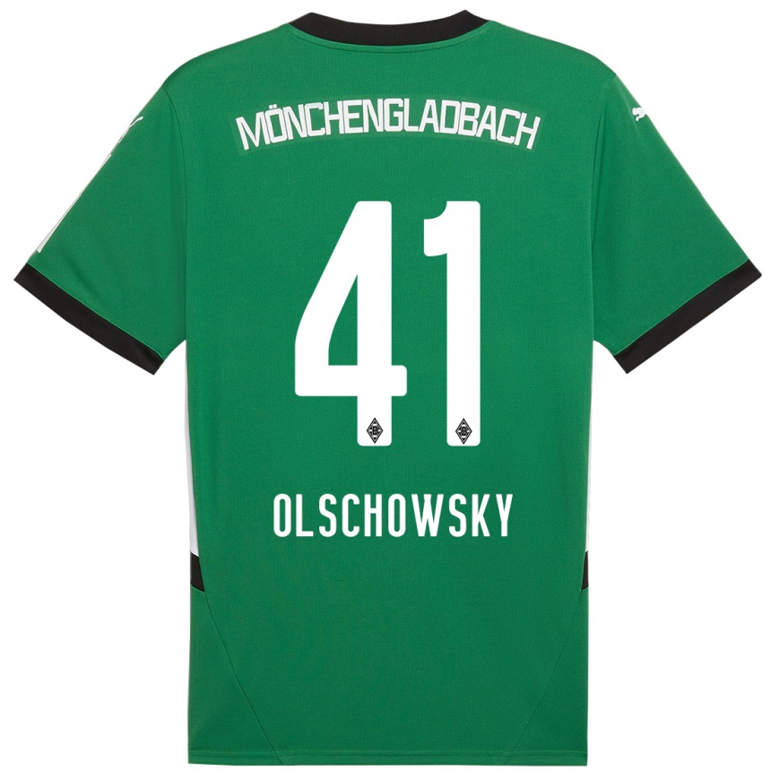 Niño Fútbol Camiseta Jan Olschowsky #41 Verde Blanco 2ª Equipación 2024/25 Argentina