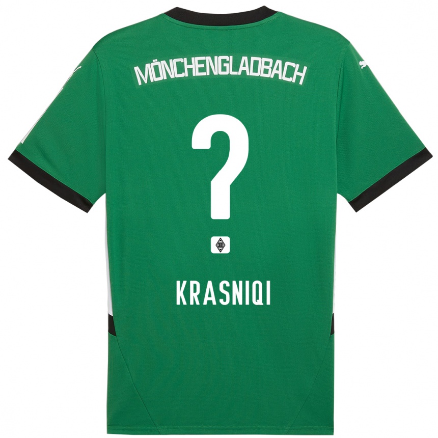 Niño Fútbol Camiseta Engjell Krasniqi #0 Verde Blanco 2ª Equipación 2024/25 Argentina