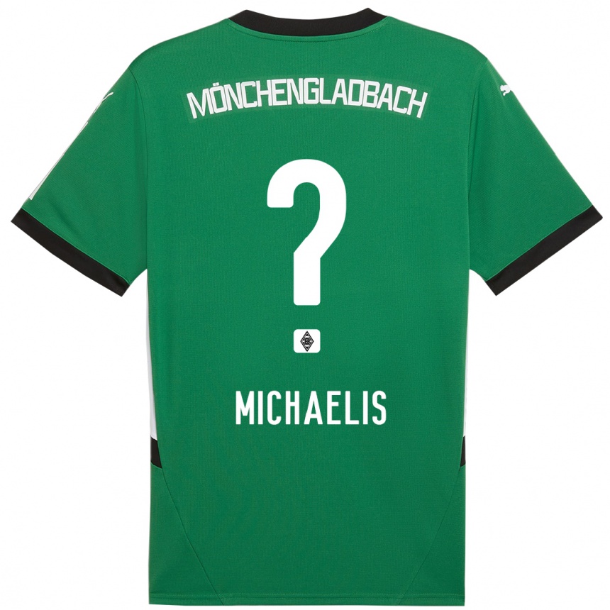 Niño Fútbol Camiseta Yannick Michaelis #0 Verde Blanco 2ª Equipación 2024/25 Argentina