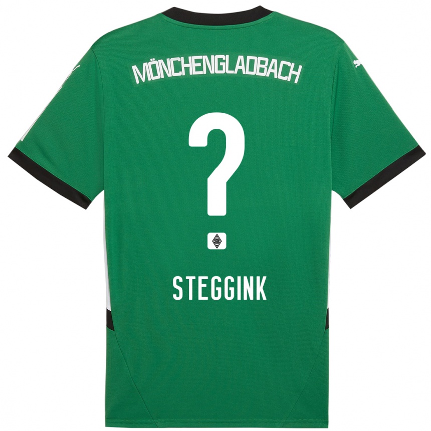 Niño Fútbol Camiseta Lennart Steggink #0 Verde Blanco 2ª Equipación 2024/25 Argentina