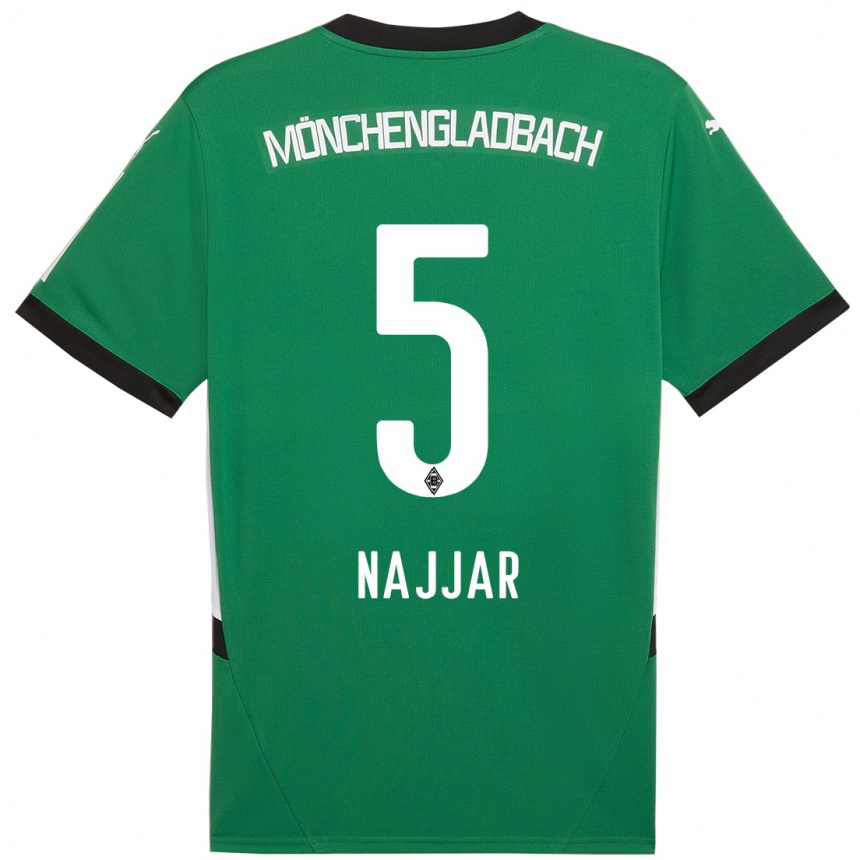 Niño Fútbol Camiseta Jamil Najjar #5 Verde Blanco 2ª Equipación 2024/25 Argentina