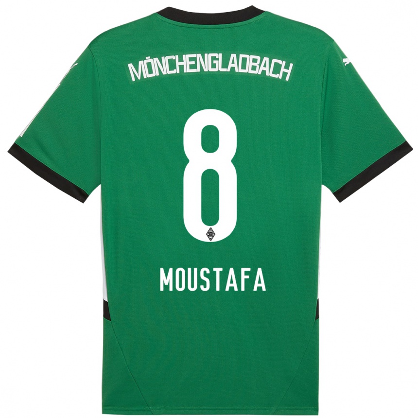 Niño Fútbol Camiseta Moustafa Ashraf Moustafa #8 Verde Blanco 2ª Equipación 2024/25 Argentina