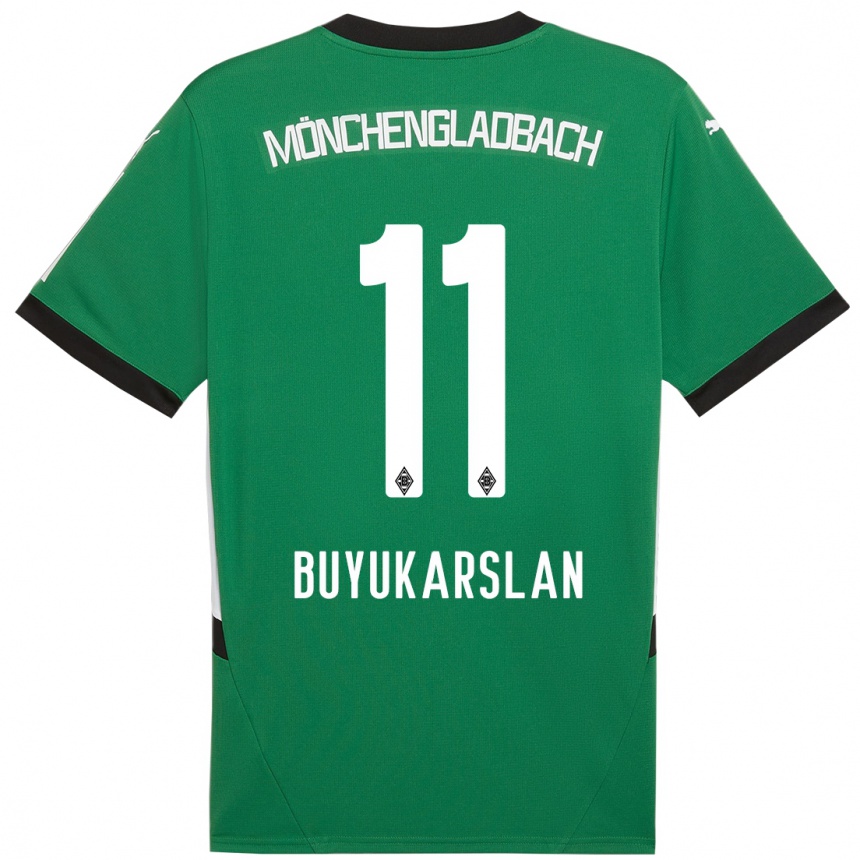 Niño Fútbol Camiseta Oguzcan Büyükarslan #11 Verde Blanco 2ª Equipación 2024/25 Argentina