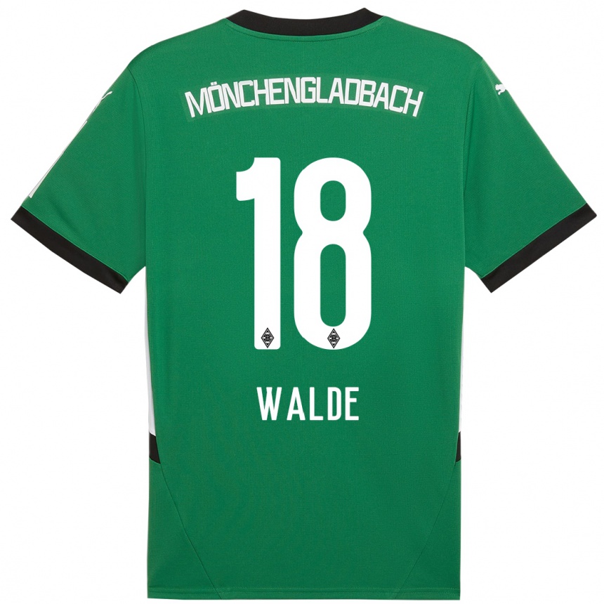 Niño Fútbol Camiseta Simon Walde #18 Verde Blanco 2ª Equipación 2024/25 Argentina