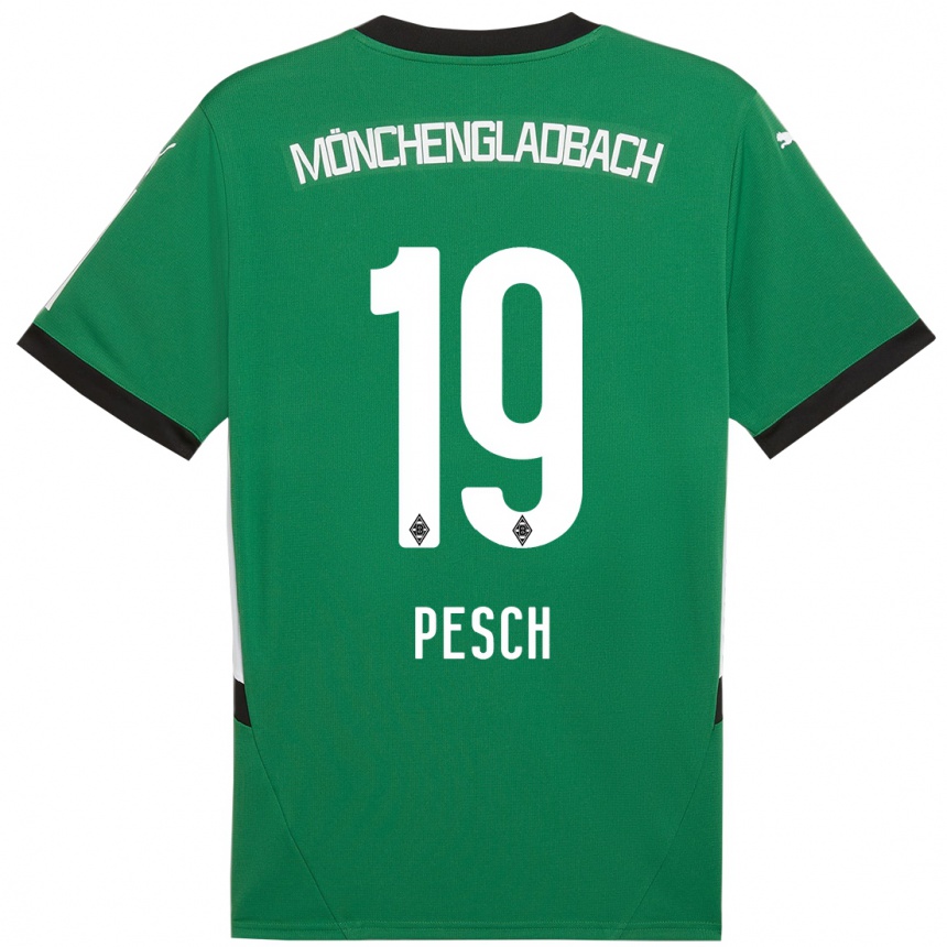 Niño Fútbol Camiseta Noah Pesch #19 Verde Blanco 2ª Equipación 2024/25 Argentina