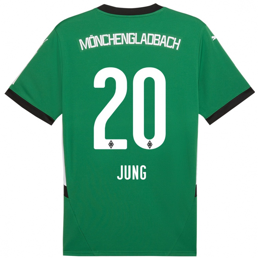 Niño Fútbol Camiseta In-Gyom Jung #20 Verde Blanco 2ª Equipación 2024/25 Argentina