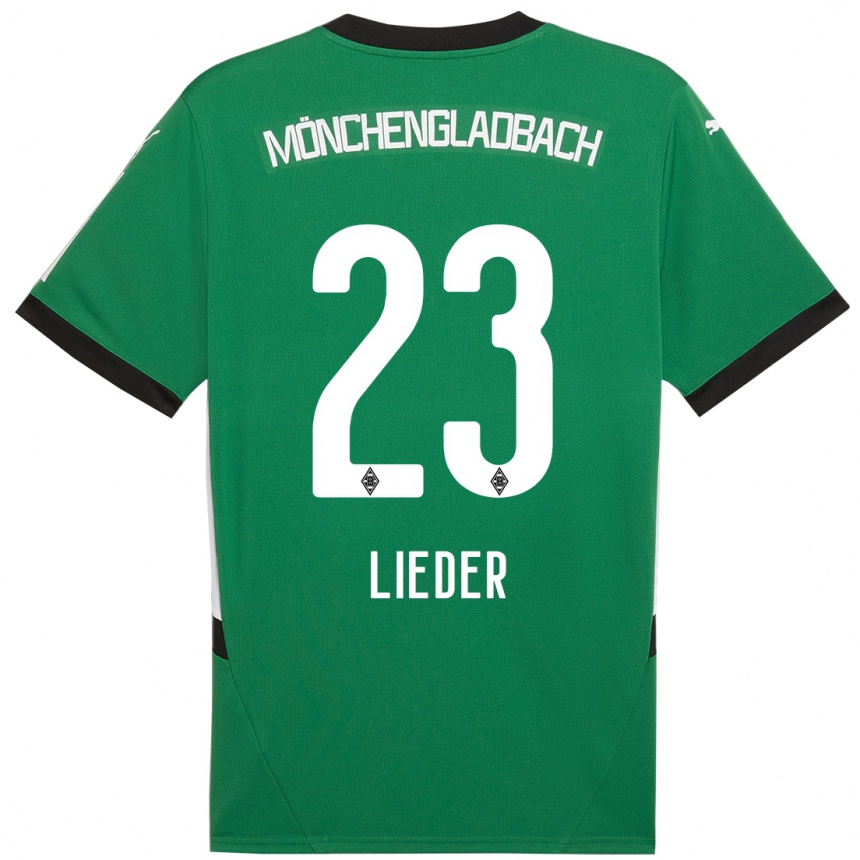 Niño Fútbol Camiseta Michel Lieder #23 Verde Blanco 2ª Equipación 2024/25 Argentina