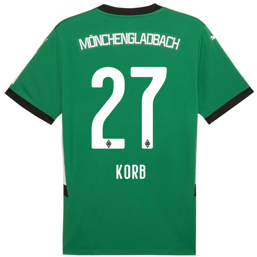 Niño Fútbol Camiseta Julian Korb #27 Verde Blanco 2ª Equipación 2024/25 Argentina