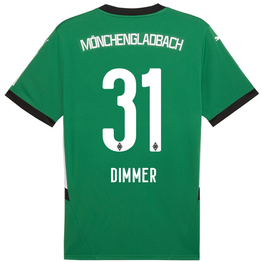 Niño Fútbol Camiseta Florian Dimmer #31 Verde Blanco 2ª Equipación 2024/25 Argentina