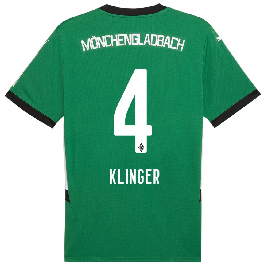 Niño Fútbol Camiseta Nina Klinger #4 Verde Blanco 2ª Equipación 2024/25 Argentina