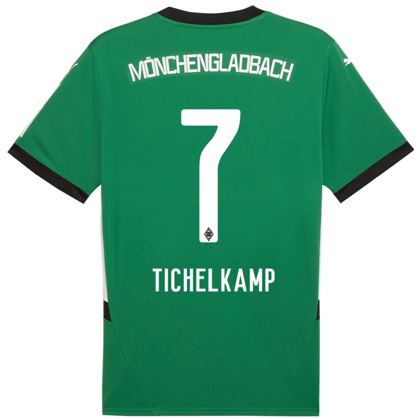 Niño Fútbol Camiseta Emily Tichelkamp #7 Verde Blanco 2ª Equipación 2024/25 Argentina