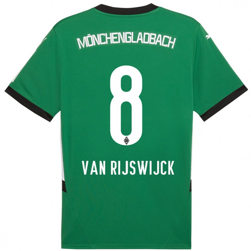 Niño Fútbol Camiseta Britt Van Rijswijck #8 Verde Blanco 2ª Equipación 2024/25 Argentina