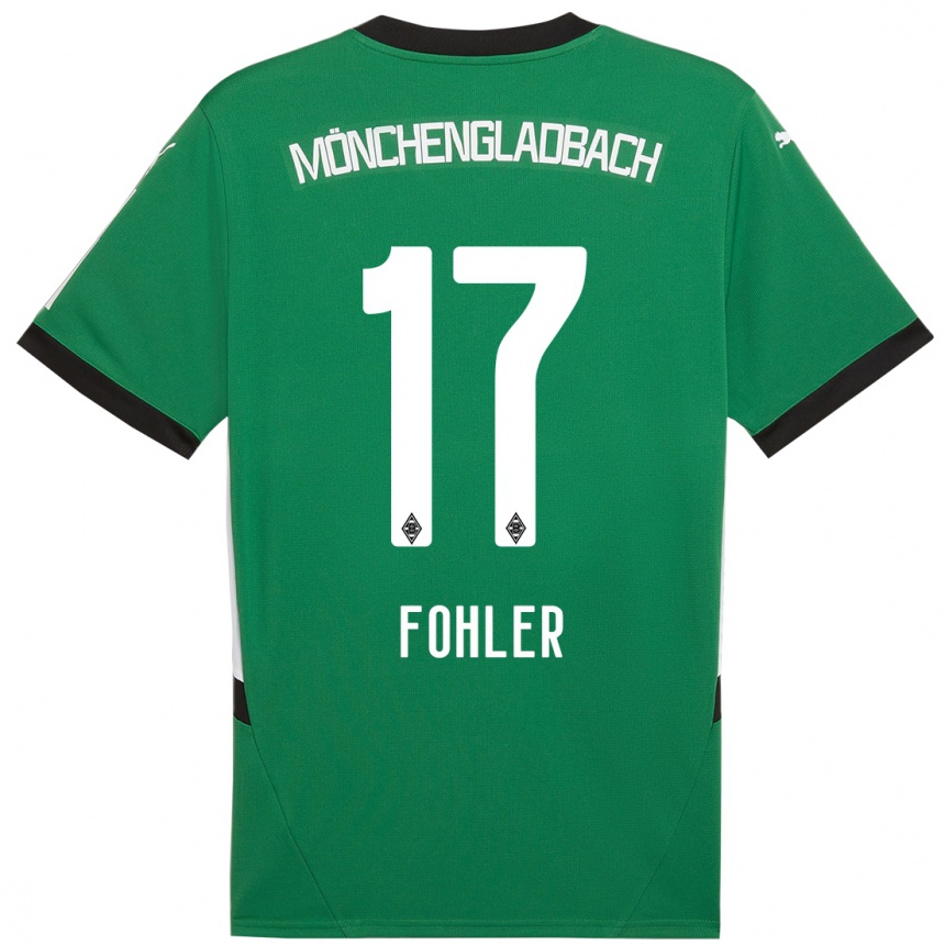 Niño Fútbol Camiseta Selma Fohler #17 Verde Blanco 2ª Equipación 2024/25 Argentina