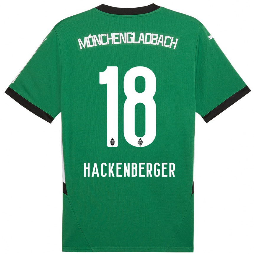 Niño Fútbol Camiseta Jessica Hackenberger #18 Verde Blanco 2ª Equipación 2024/25 Argentina