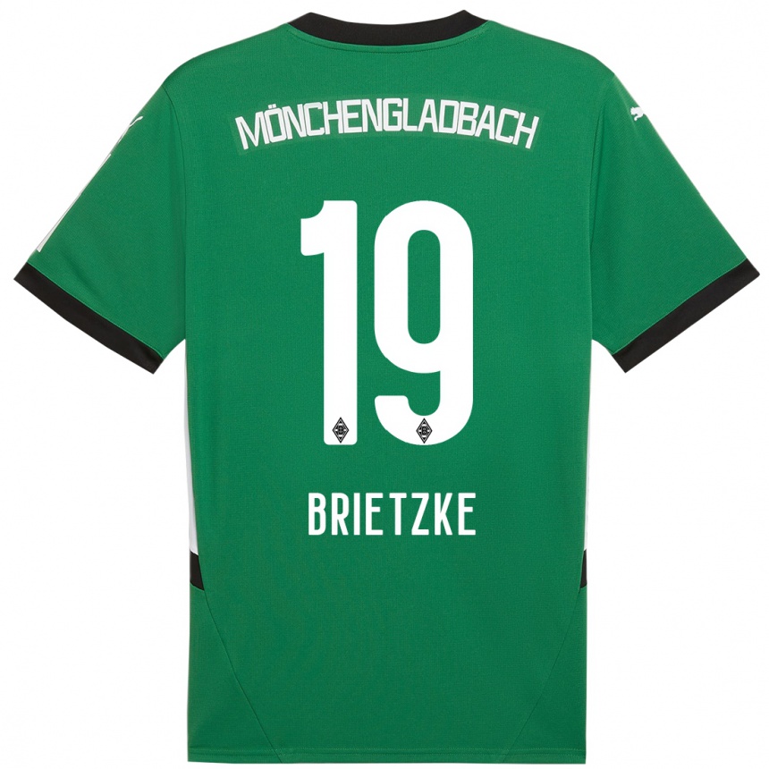 Niño Fútbol Camiseta Yvonne Brietzke #19 Verde Blanco 2ª Equipación 2024/25 Argentina