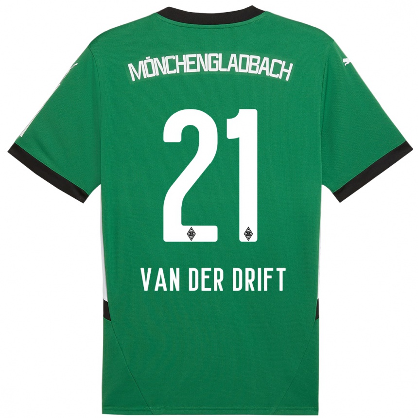 Niño Fútbol Camiseta Suus Van Der Drift #21 Verde Blanco 2ª Equipación 2024/25 Argentina