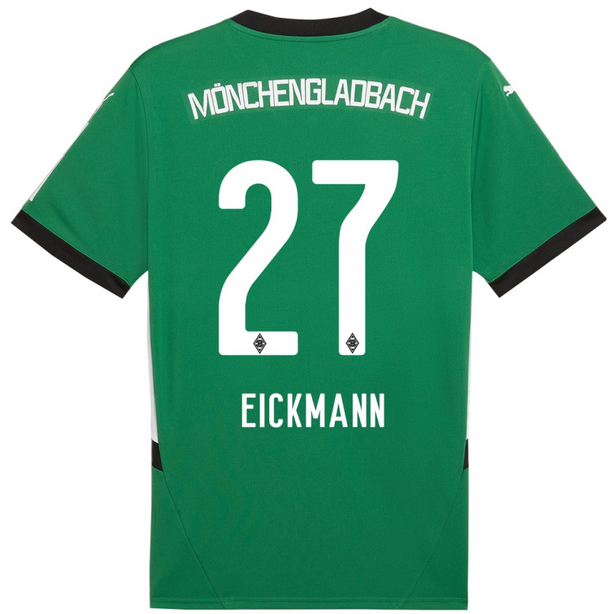 Niño Fútbol Camiseta Mia Eickmann #27 Verde Blanco 2ª Equipación 2024/25 Argentina