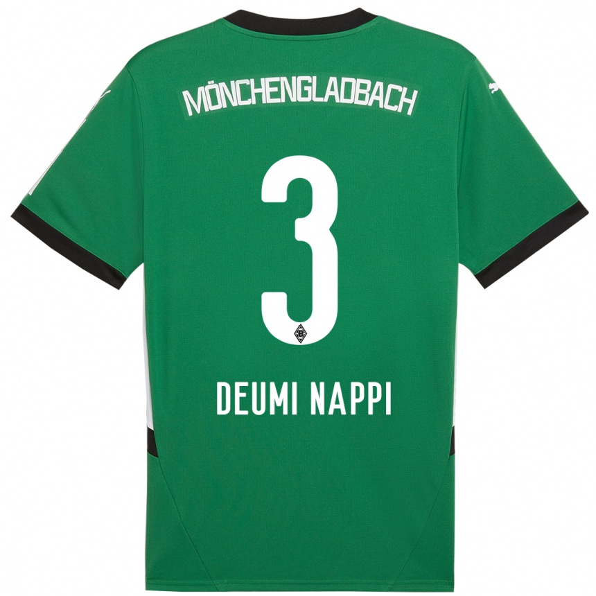 Niño Fútbol Camiseta Dimitrie Deumi Nappi #3 Verde Blanco 2ª Equipación 2024/25 Argentina