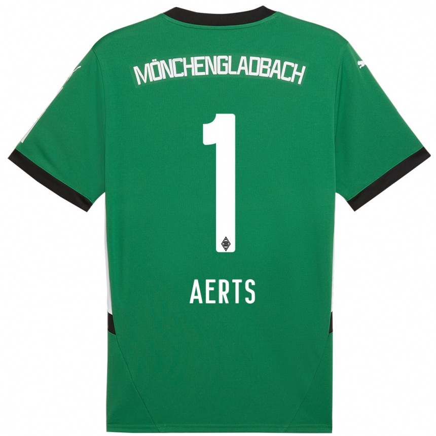 Niño Fútbol Camiseta Liv Aerts #1 Verde Blanco 2ª Equipación 2024/25 Argentina