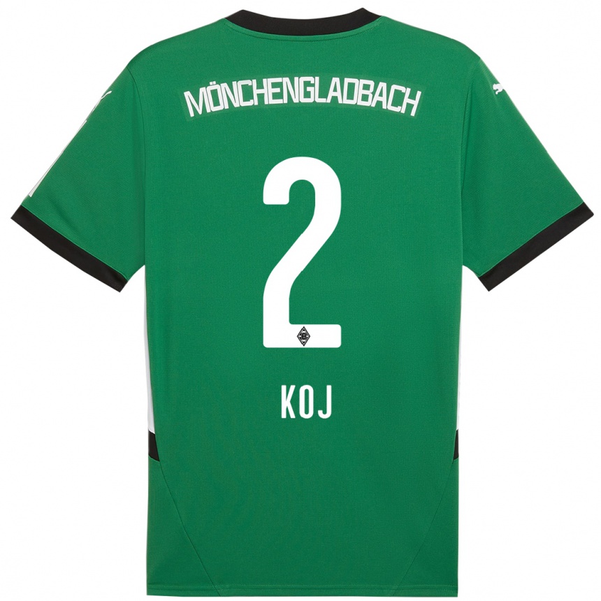 Niño Fútbol Camiseta Julia Koj #2 Verde Blanco 2ª Equipación 2024/25 Argentina