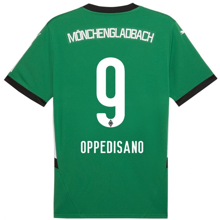 Niño Fútbol Camiseta Valentina Oppedisano #9 Verde Blanco 2ª Equipación 2024/25 Argentina