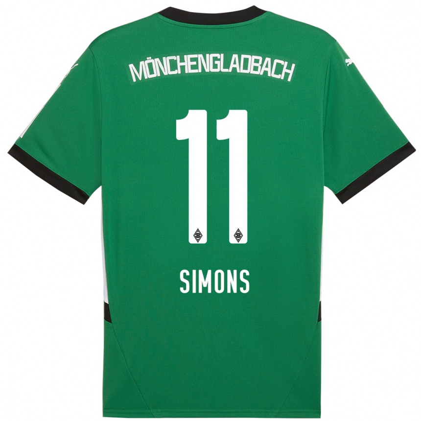 Niño Fútbol Camiseta Kelly Simons #11 Verde Blanco 2ª Equipación 2024/25 Argentina