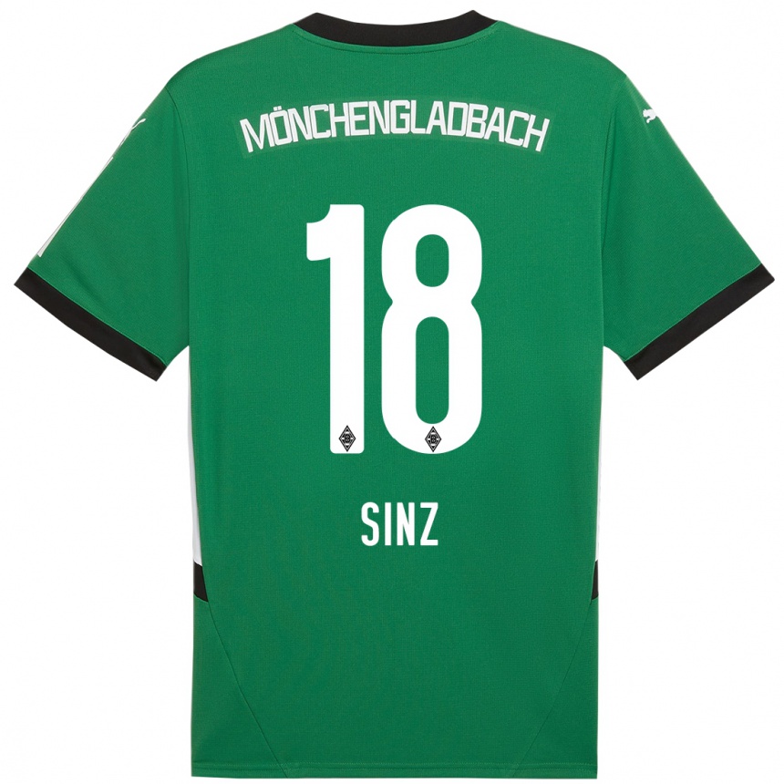 Niño Fútbol Camiseta Michelle Sinz #18 Verde Blanco 2ª Equipación 2024/25 Argentina