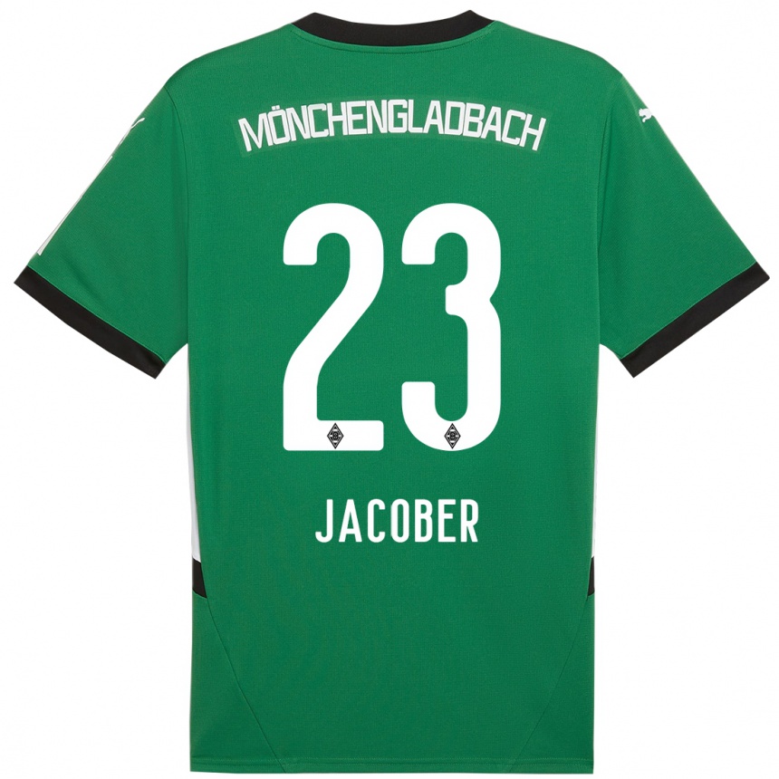 Niño Fútbol Camiseta Magdalena Jacober #23 Verde Blanco 2ª Equipación 2024/25 Argentina