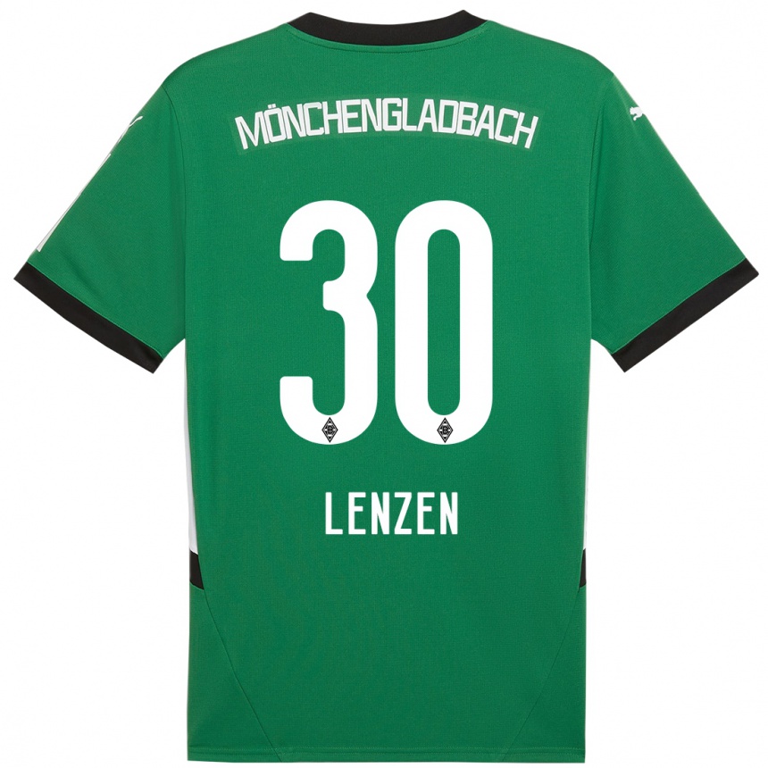 Niño Fútbol Camiseta Hannah Lenzen #30 Verde Blanco 2ª Equipación 2024/25 Argentina