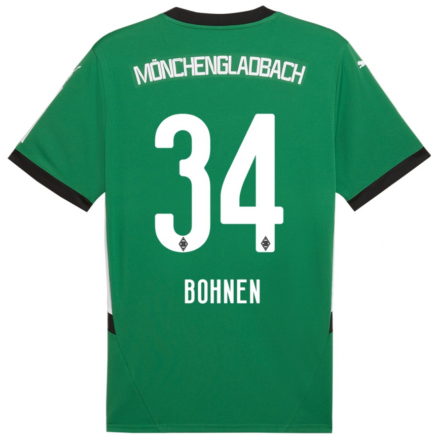 Niño Fútbol Camiseta Bohnen #34 Verde Blanco 2ª Equipación 2024/25 Argentina