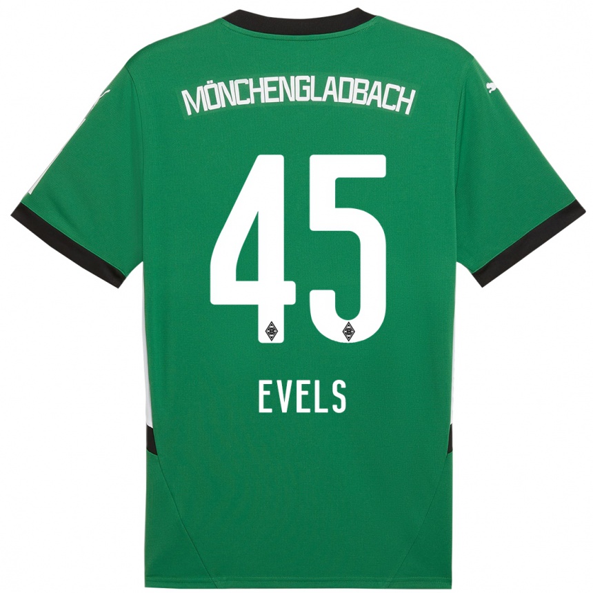 Niño Fútbol Camiseta Emily Evels #45 Verde Blanco 2ª Equipación 2024/25 Argentina