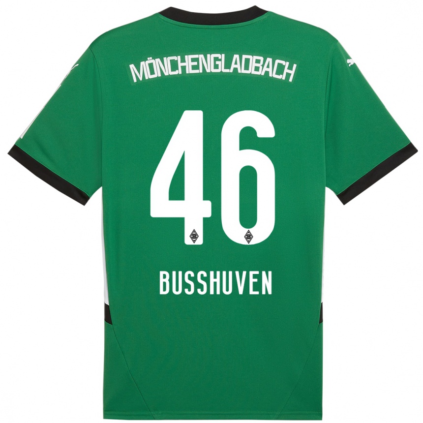 Niño Fútbol Camiseta Alina Busshuven #46 Verde Blanco 2ª Equipación 2024/25 Argentina