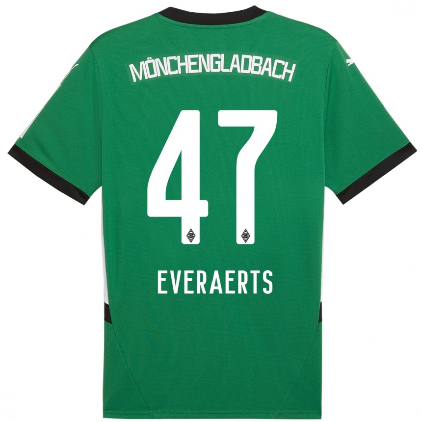 Niño Fútbol Camiseta Kim Everaerts #47 Verde Blanco 2ª Equipación 2024/25 Argentina