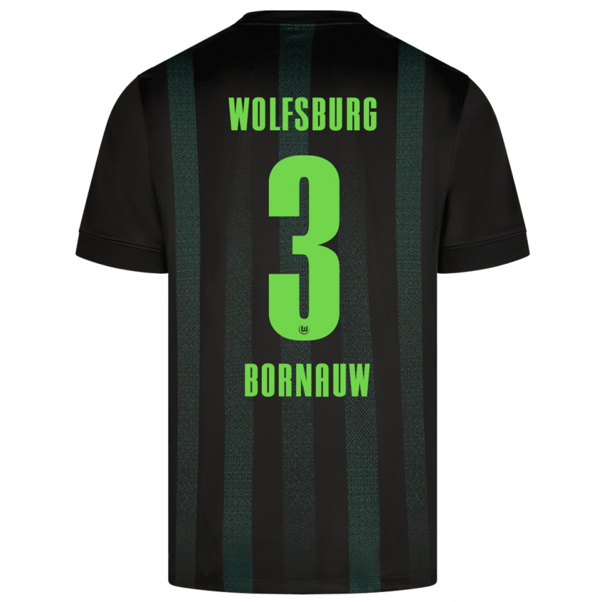 Niño Fútbol Camiseta Sebastiaan Bornauw #3 Verde Oscuro 2ª Equipación 2024/25 Argentina