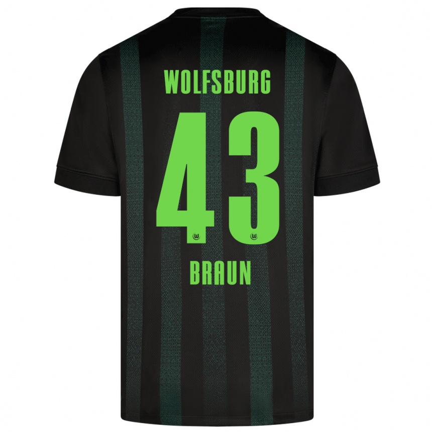 Niño Fútbol Camiseta Manuel Braun #43 Verde Oscuro 2ª Equipación 2024/25 Argentina