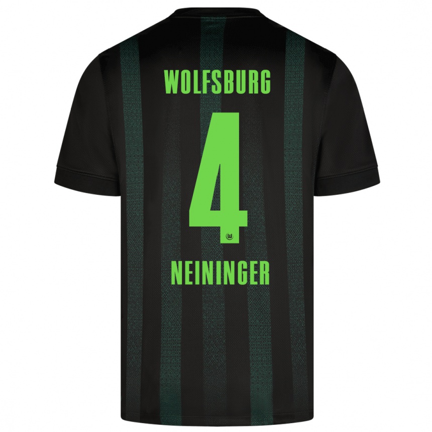 Niño Fútbol Camiseta Till Neininger #4 Verde Oscuro 2ª Equipación 2024/25 Argentina