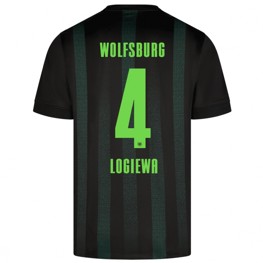 Niño Fútbol Camiseta Luca Logiewa #4 Verde Oscuro 2ª Equipación 2024/25 Argentina