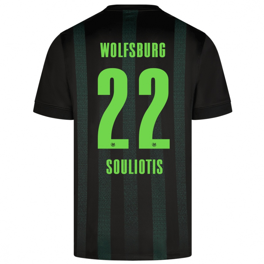 Niño Fútbol Camiseta Spyridon Souliotis #22 Verde Oscuro 2ª Equipación 2024/25 Argentina