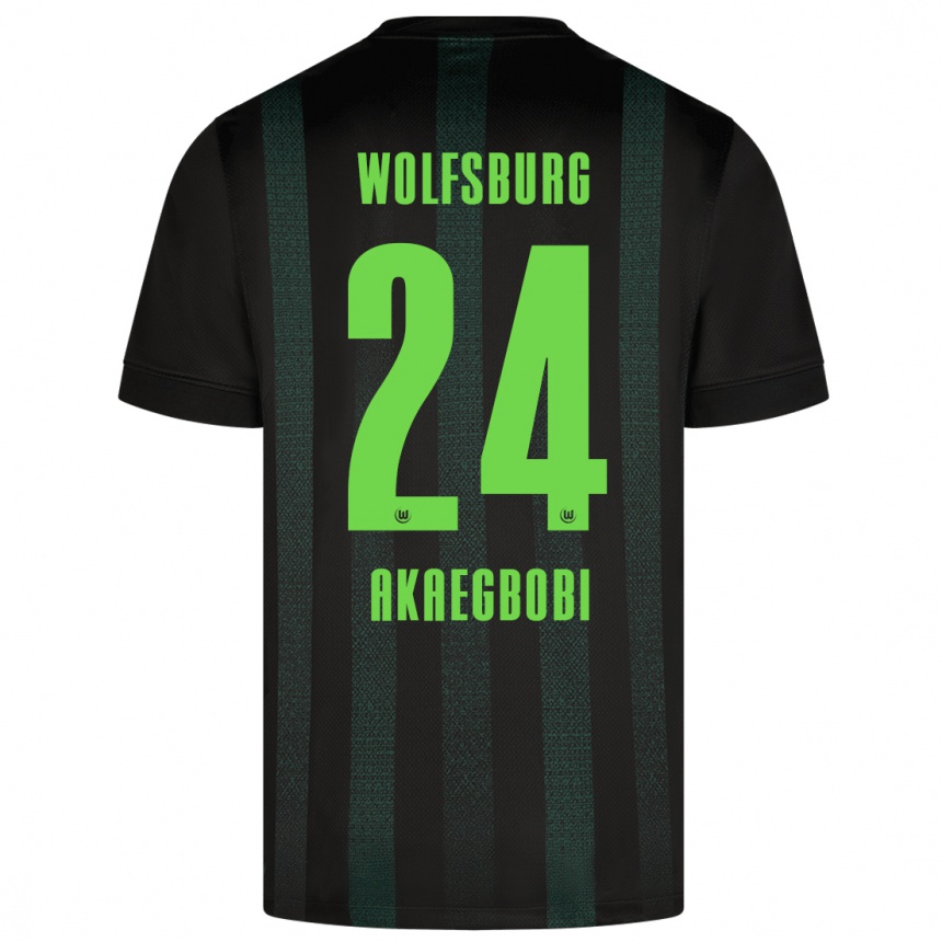 Niño Fútbol Camiseta Jonathan Akaegbobi #24 Verde Oscuro 2ª Equipación 2024/25 Argentina