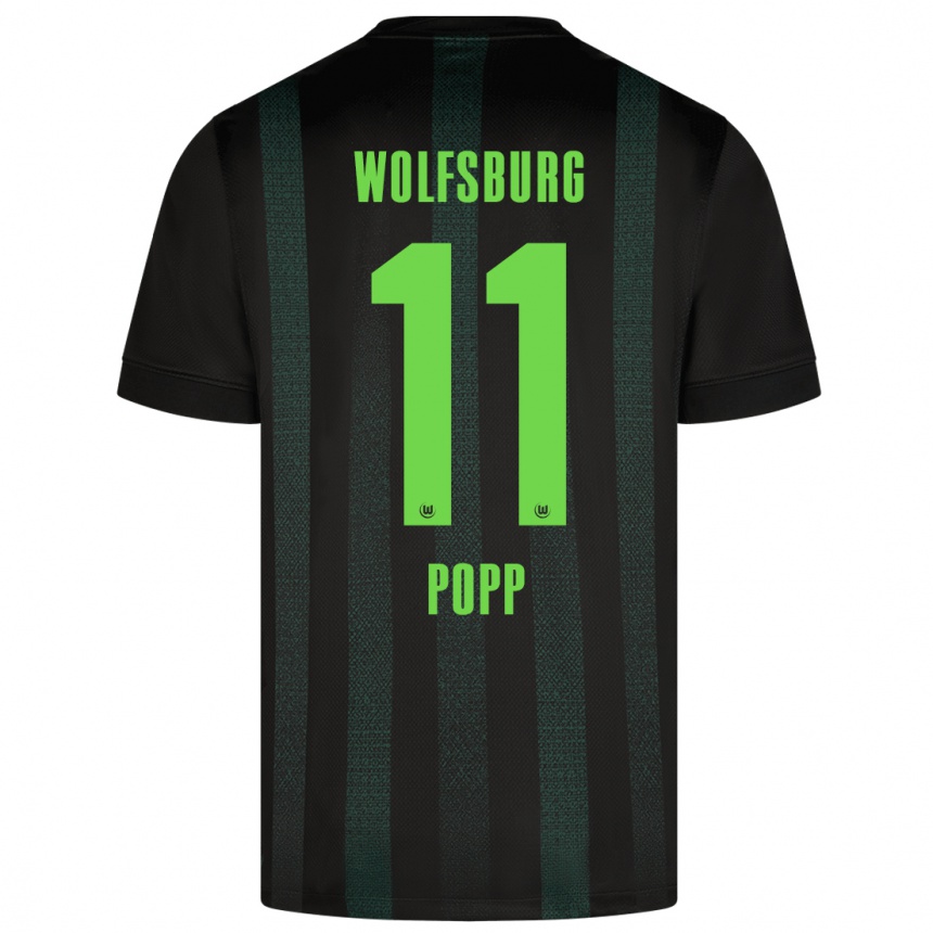 Niño Fútbol Camiseta Alexandra Popp #11 Verde Oscuro 2ª Equipación 2024/25 Argentina