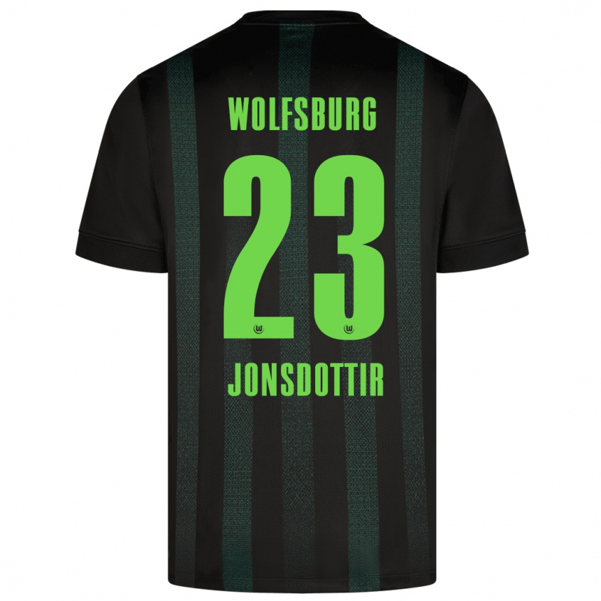 Niño Fútbol Camiseta Sveindís Jane Jónsdóttir #23 Verde Oscuro 2ª Equipación 2024/25 Argentina