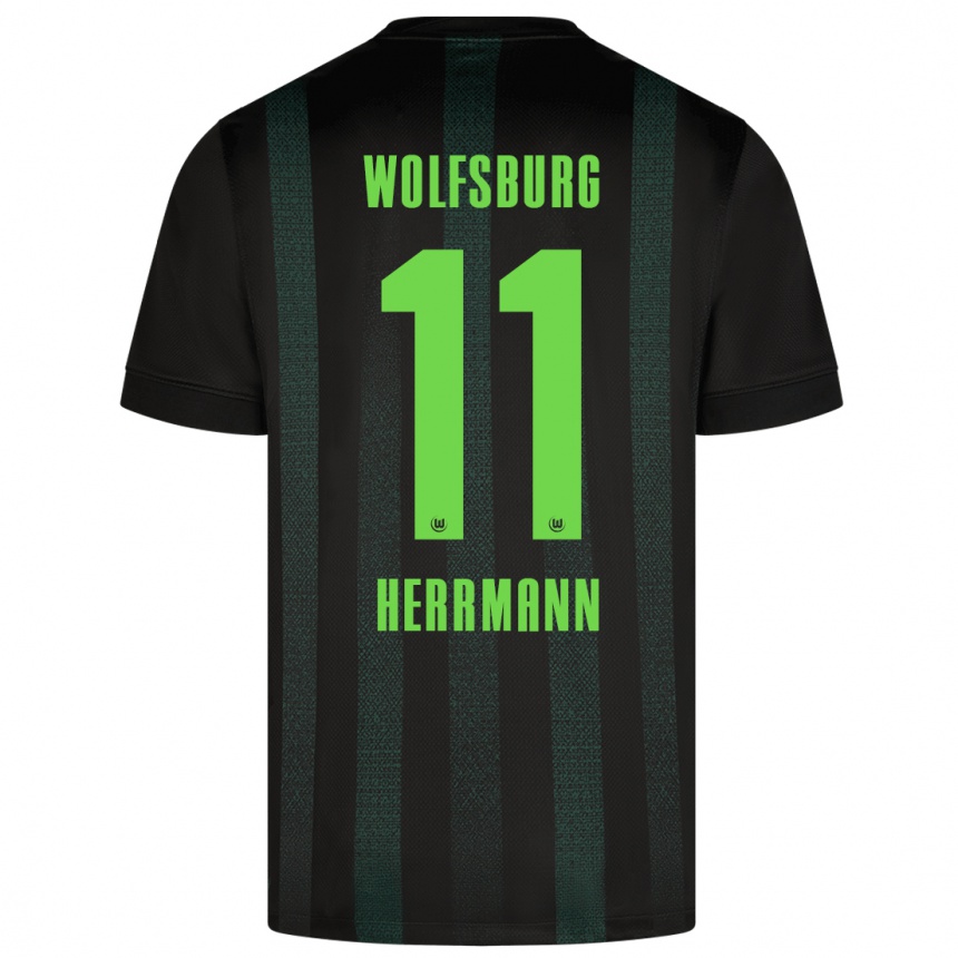 Niño Fútbol Camiseta Max Herrmann #11 Verde Oscuro 2ª Equipación 2024/25 Argentina